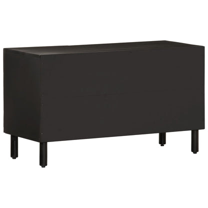 vidaXL TV-Schrank Schwarz 80x31x46 cm Massivholz Mango