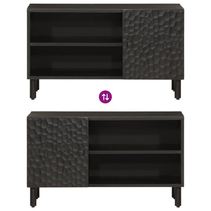 vidaXL TV-Schrank Schwarz 80x31x46 cm Massivholz Mango