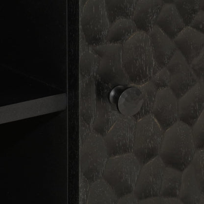 vidaXL TV-Schrank Schwarz 80x31x46 cm Massivholz Mango