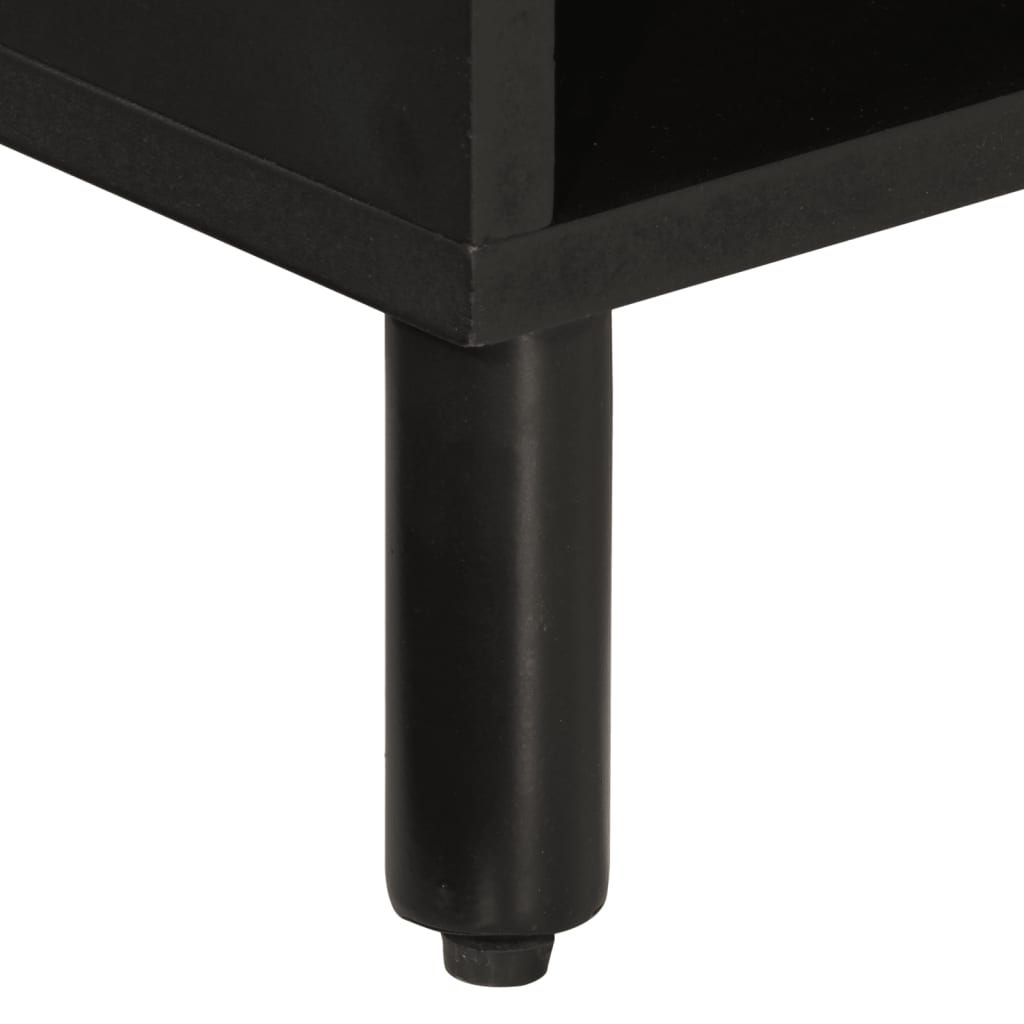 vidaXL TV-Schrank Schwarz 80x31x46 cm Massivholz Mango