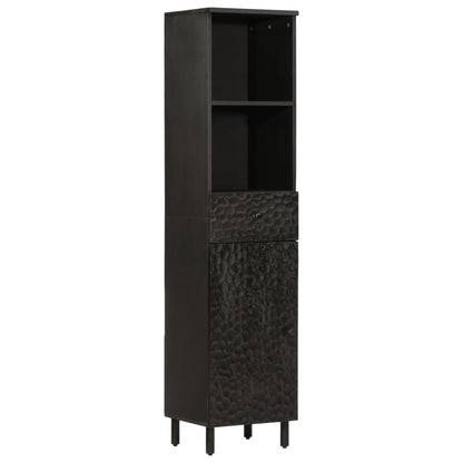 vidaXL Armoire de salle de bain noir 38x33x160 cm Bois de manguier massif