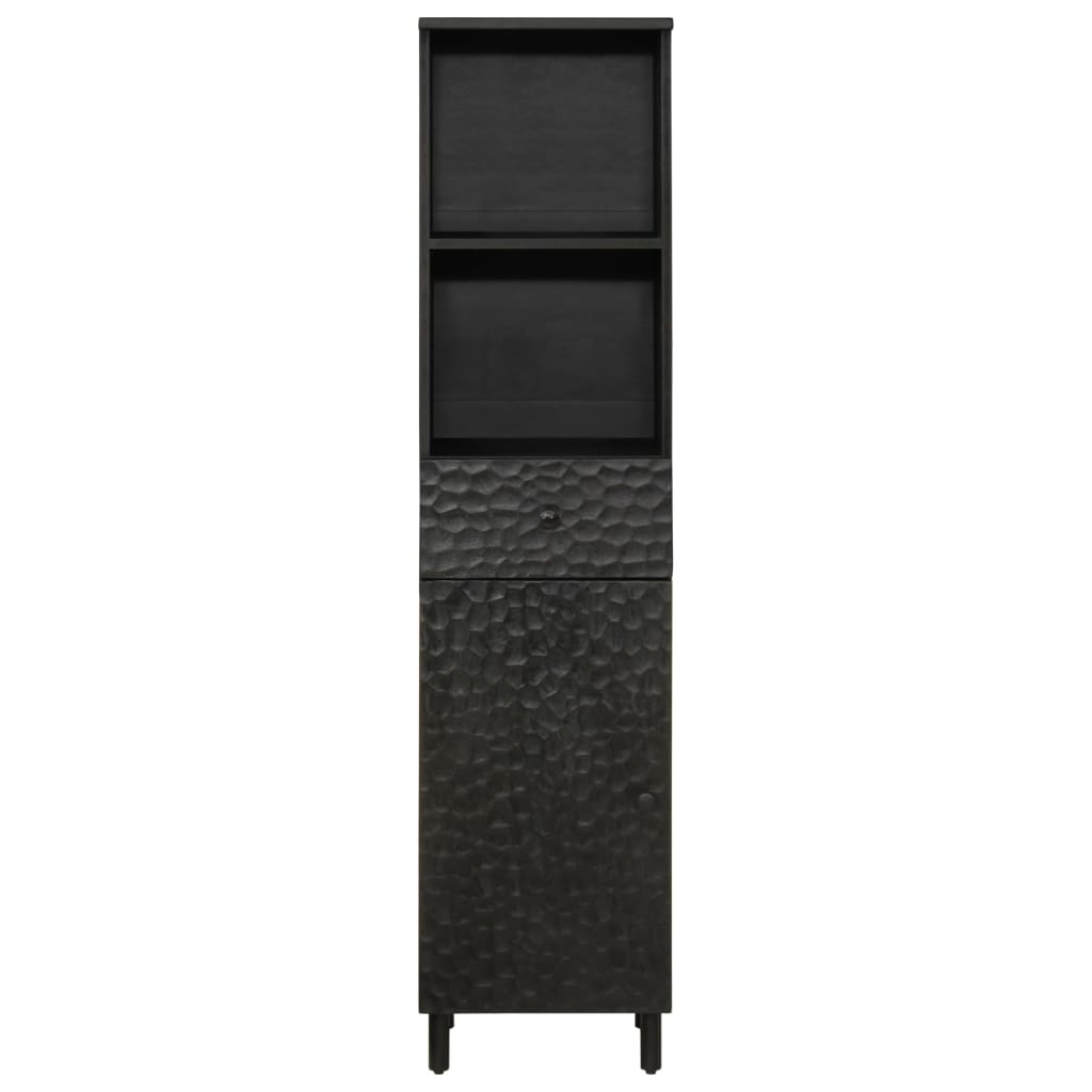 vidaXL Armoire de salle de bain noir 38x33x160 cm Bois de manguier massif