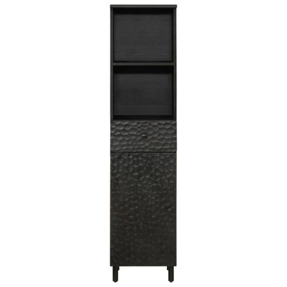 vidaXL Armoire de salle de bain noir 38x33x160 cm Bois de manguier massif