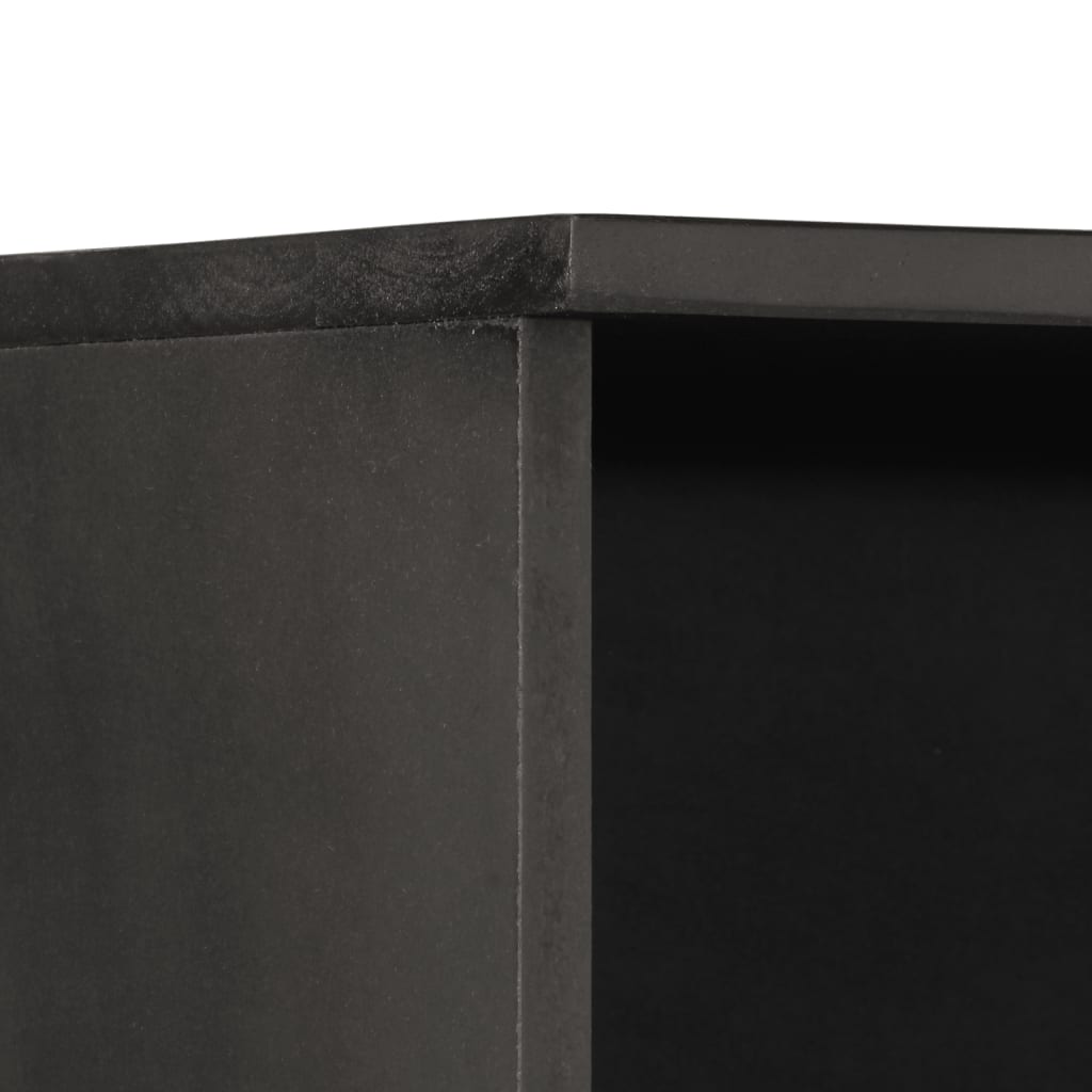 vidaXL Armoire de salle de bain noir 38x33x160 cm Bois de manguier massif