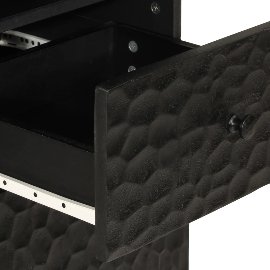 vidaXL Armoire de salle de bain noir 38x33x160 cm Bois de manguier massif