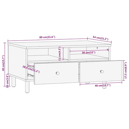 vidaXL Couchtisch 80x54x40 cm Massivholz Akazie