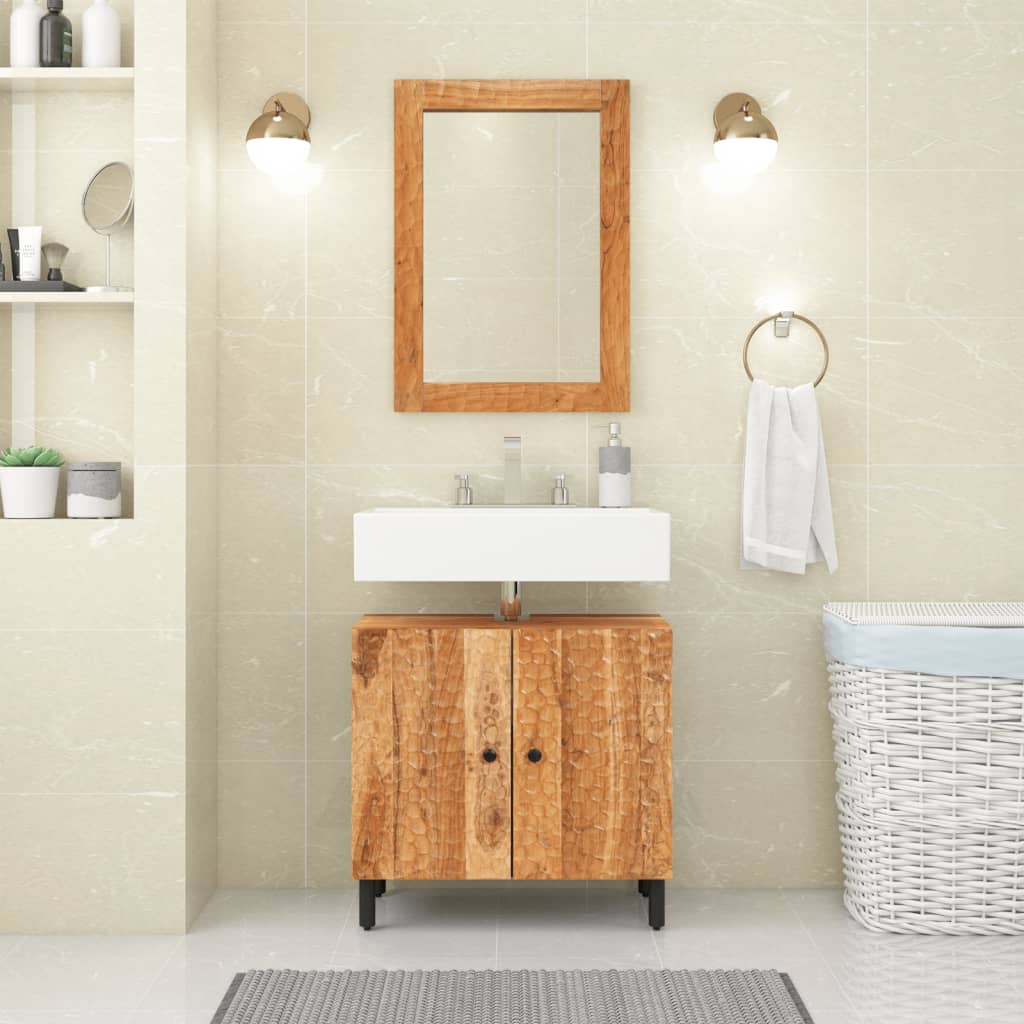 vidaXL Waschbeckenunterschrank 62x33x58 cm Massivholz Akazie