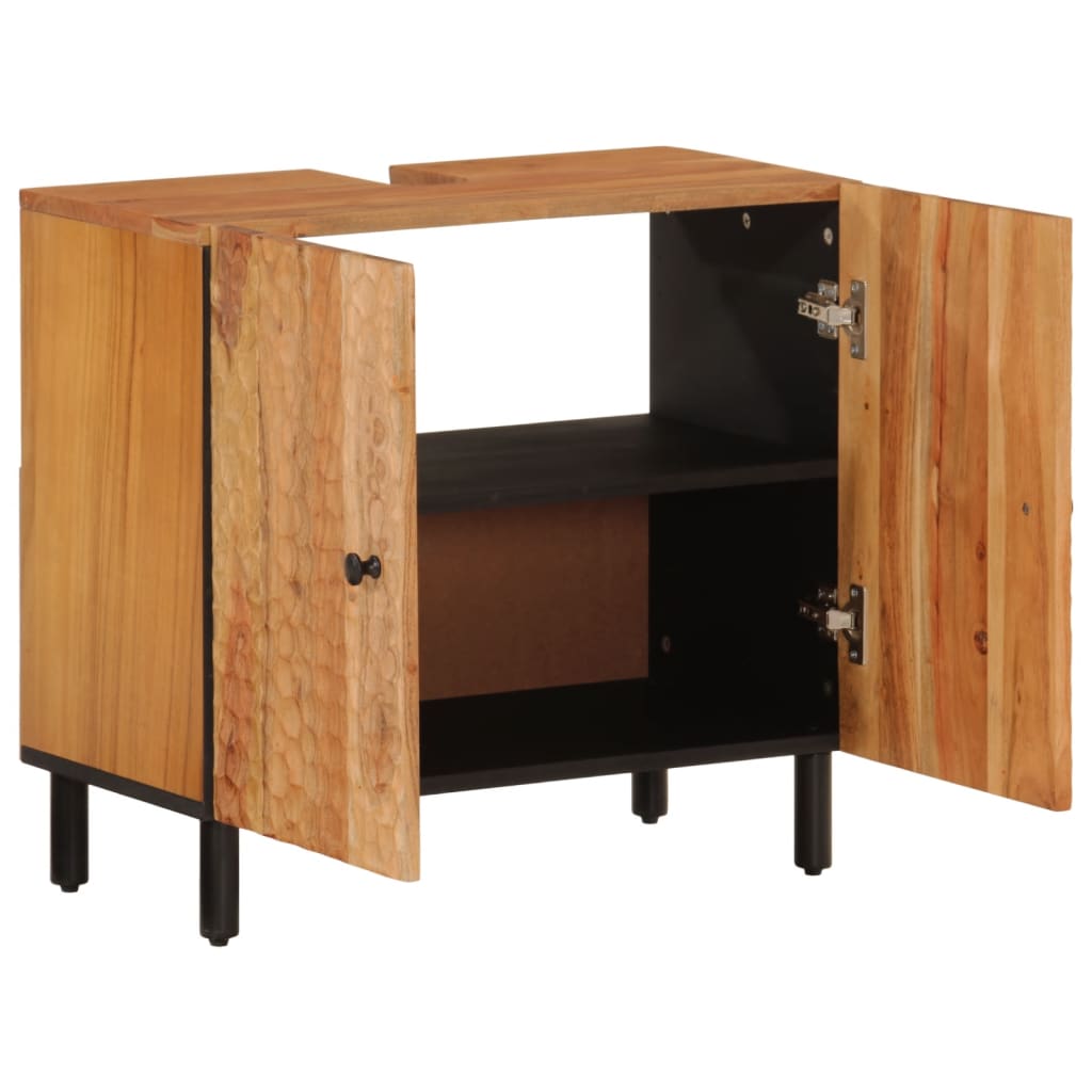 vidaXL Waschbeckenunterschrank 62x33x58 cm Massivholz Akazie
