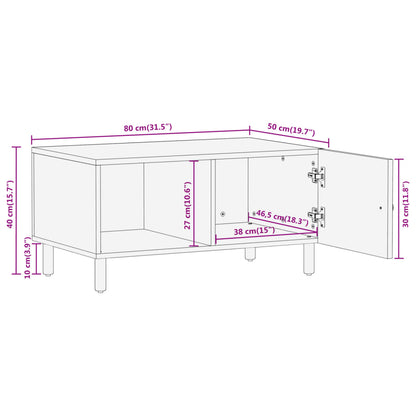vidaXL Table basse 80x50x40 cm Bois de manguier massif