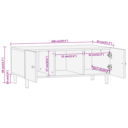 vidaXL Table basse 100x54x40 cm Bois de manguier massif