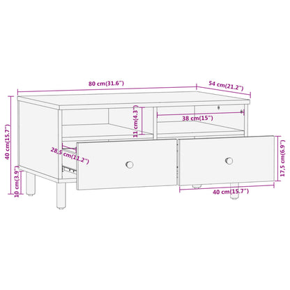 vidaXL Table basse 80x54x40 cm Bois de manguier massif
