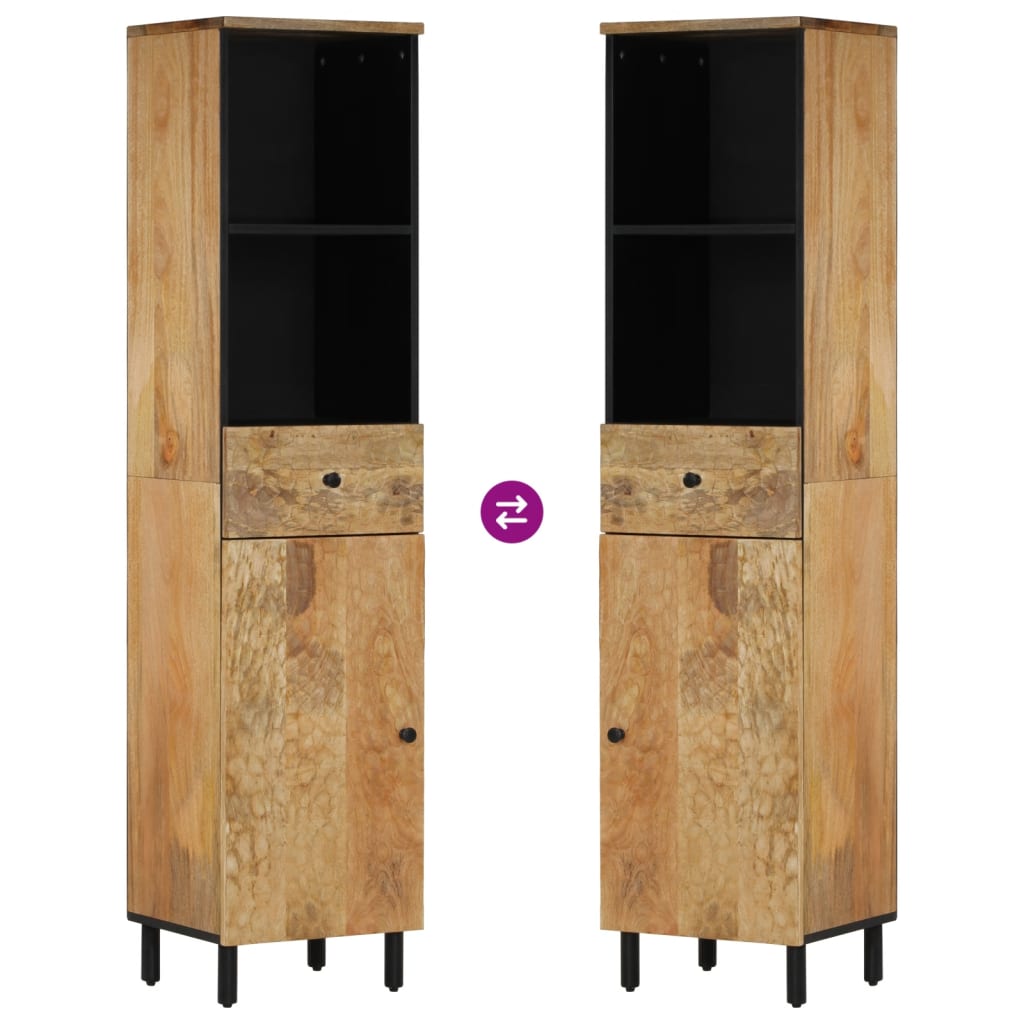 vidaXL Badschrank 38x33x160 cm Massivholz Mango