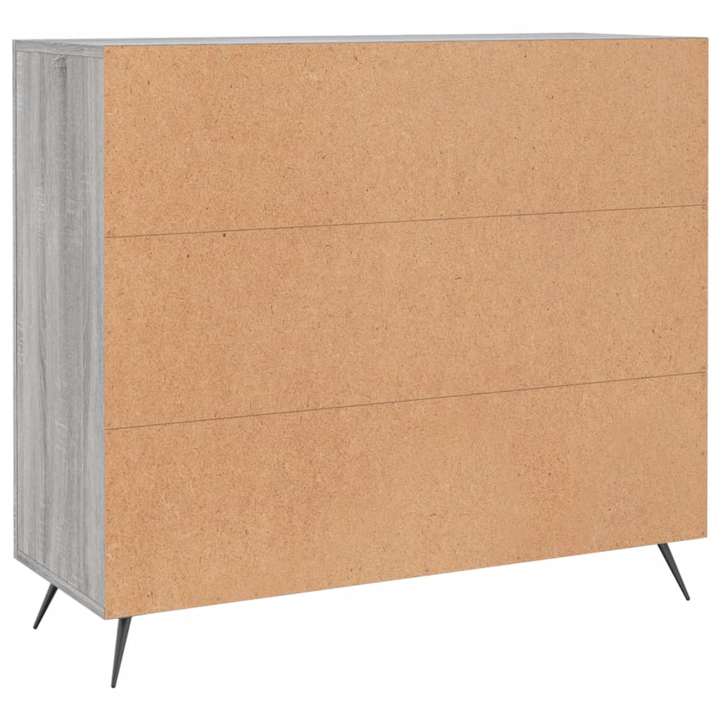 Sideboard Grau Sonoma 90x34x80 cm Holzwerkstoff