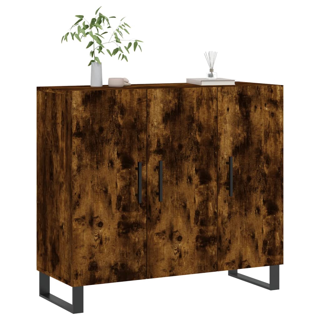 Sideboard Räuchereiche 90x34x80 cm Holzwerkstoff