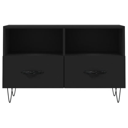 vidaXL Meuble TV Noir 80x36x50 cm Bois d'ingénierie
