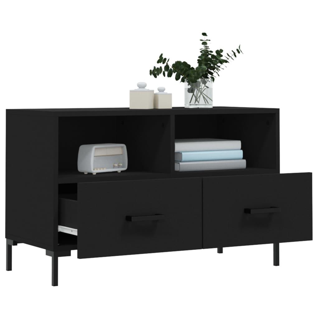 vidaXL TV-Schrank Schwarz 80x36x50 cm Holzwerkstoff