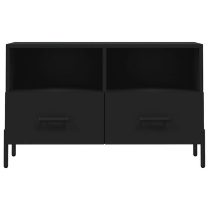 vidaXL Meuble TV Noir 80x36x50 cm Bois d'ingénierie