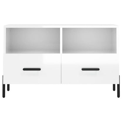 vidaXL TV-Schrank Hochglanz-Weiß 80x36x50 cm Holzwerkstoff