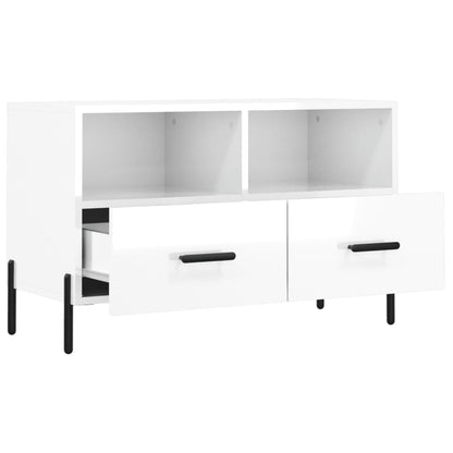 vidaXL TV-Schrank Hochglanz-Weiß 80x36x50 cm Holzwerkstoff