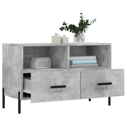 vidaXL Meuble TV gris béton 80x36x50 cm Aggloméré