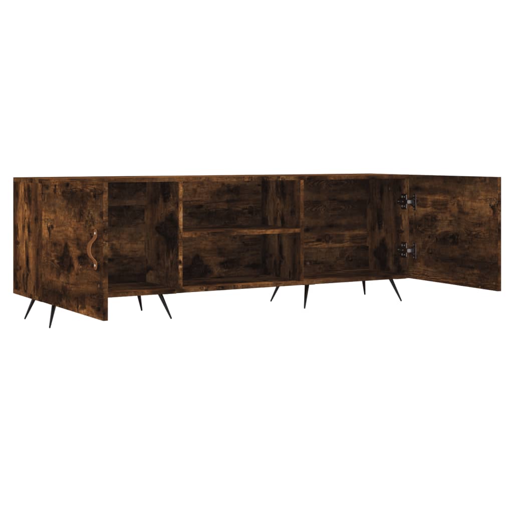 vidaXL Meuble TV chêne fumé 150x30x50 cm Aggloméré