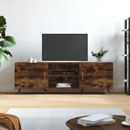 vidaXL Meuble TV chêne fumé 150x30x50 cm Aggloméré