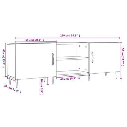 vidaXL TV-Schrank Räuchereiche 150x30x50 cm Holzwerkstoff