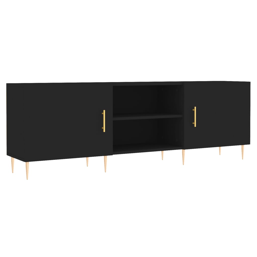 Meuble TV vidaXL noir 150x30x50 cm en bois d'ingénierie