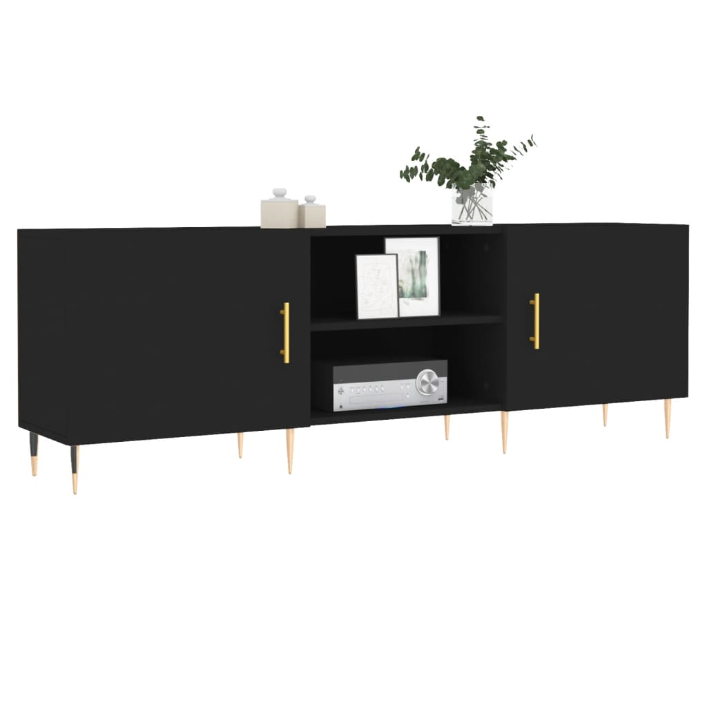 Meuble TV vidaXL noir 150x30x50 cm en bois d'ingénierie