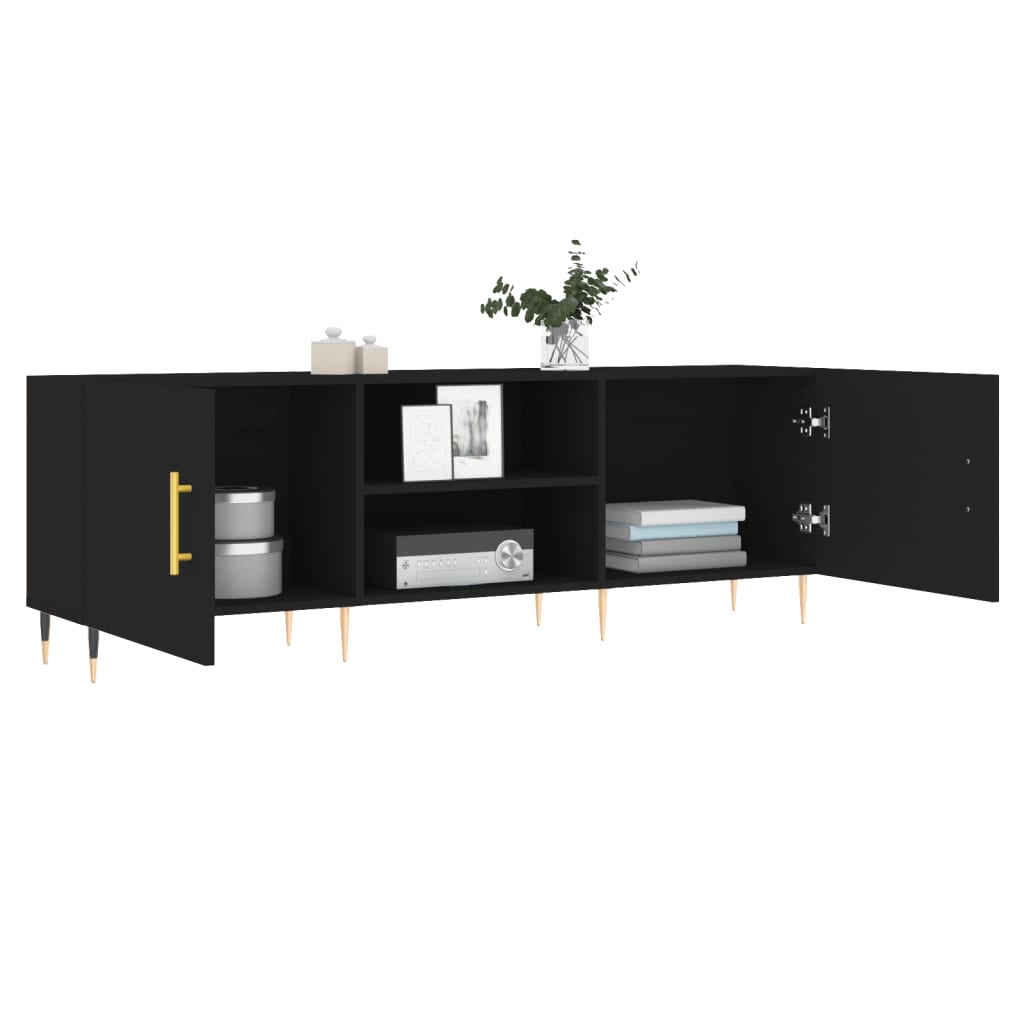 Meuble TV vidaXL noir 150x30x50 cm en bois d'ingénierie