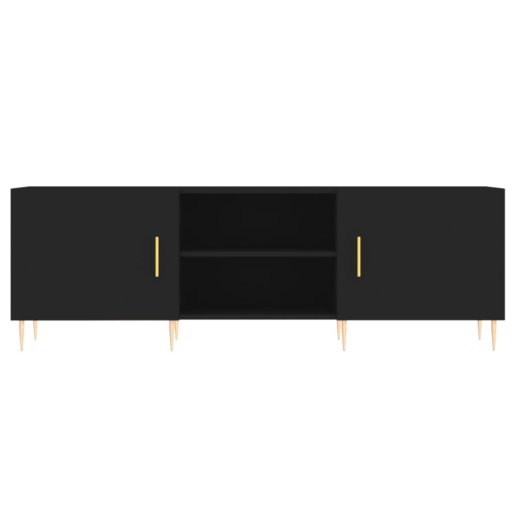 Meuble TV vidaXL noir 150x30x50 cm en bois d'ingénierie