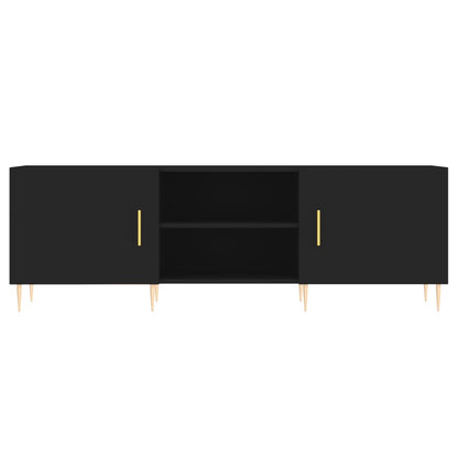 Meuble TV vidaXL noir 150x30x50 cm en bois d'ingénierie