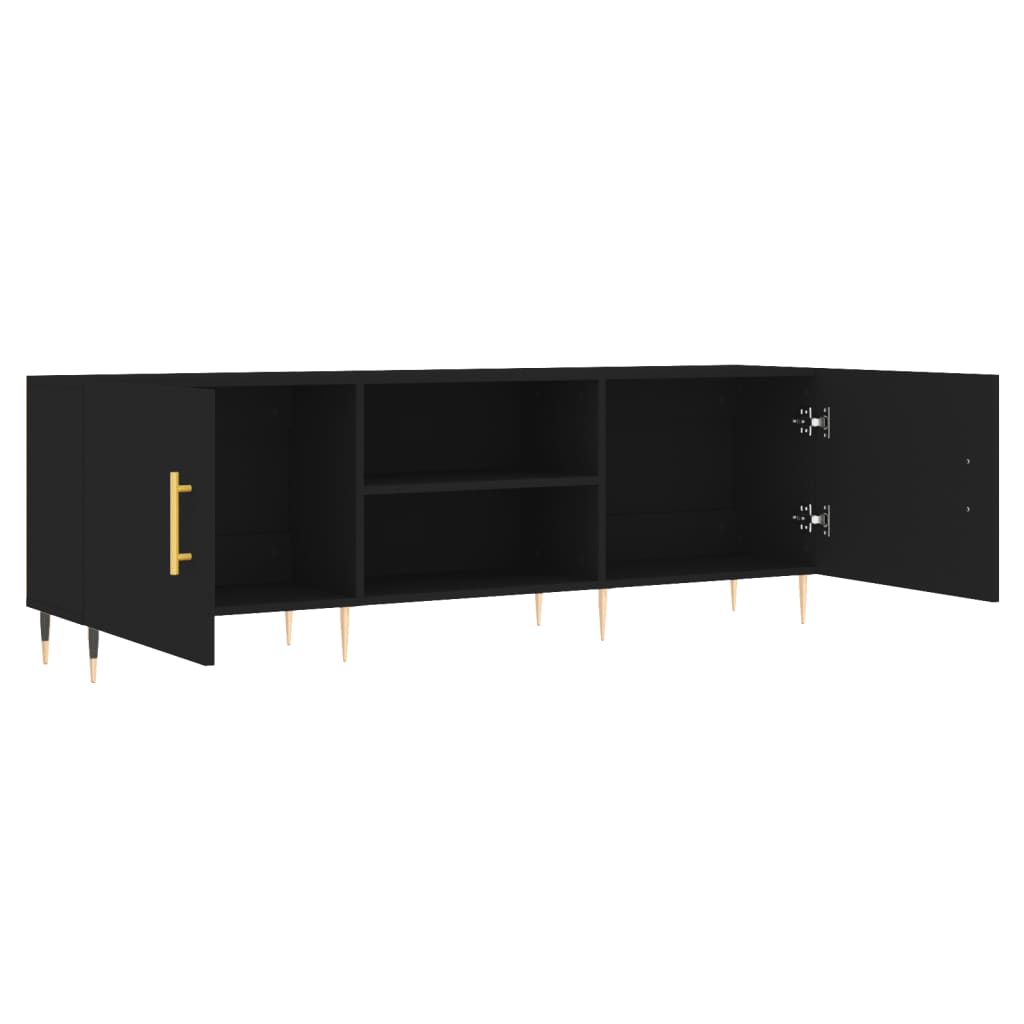 Meuble TV vidaXL noir 150x30x50 cm en bois d'ingénierie