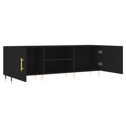 Meuble TV vidaXL noir 150x30x50 cm en bois d'ingénierie