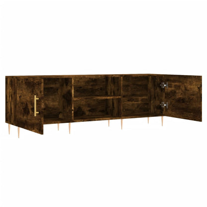 vidaXL Meuble TV chêne fumé 150x30x50 cm Aggloméré