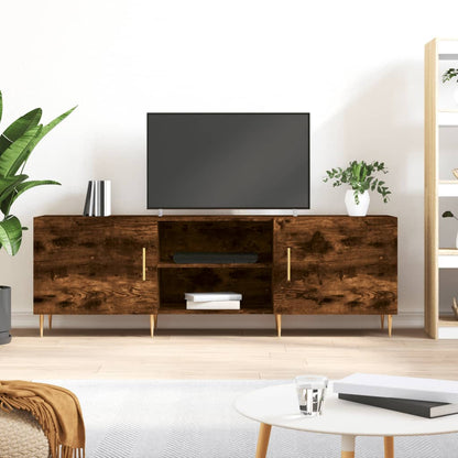 vidaXL Meuble TV chêne fumé 150x30x50 cm Aggloméré