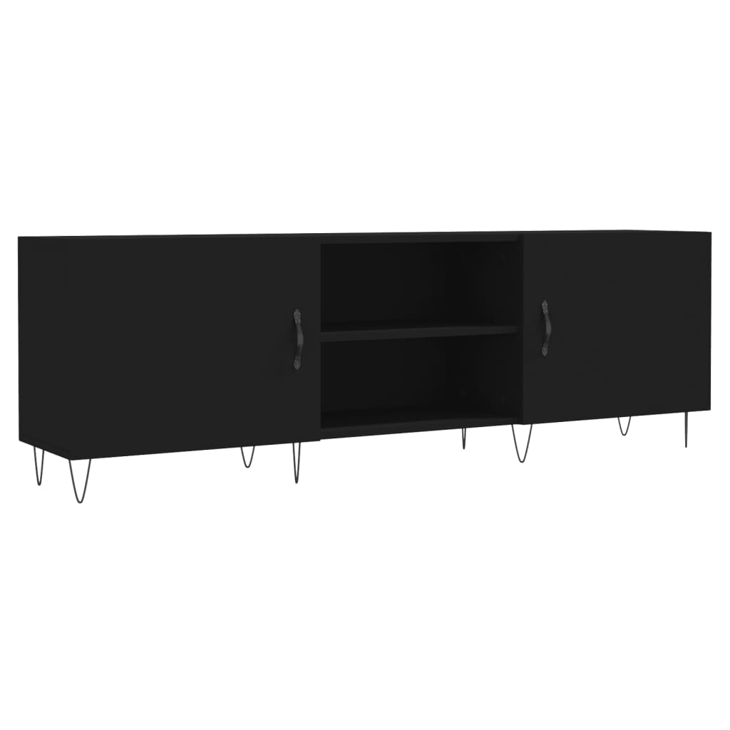 Meuble TV vidaXL noir 150x30x50 cm en bois d'ingénierie