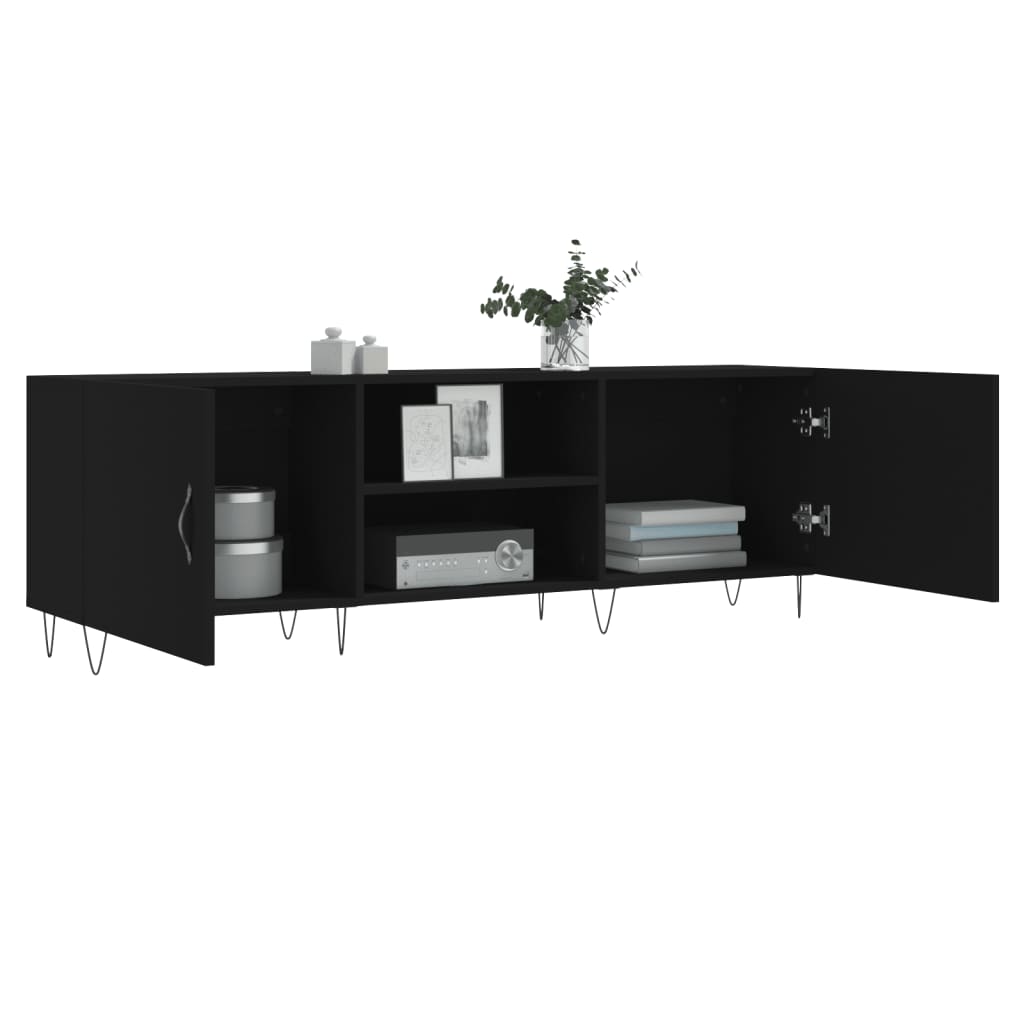 Meuble TV vidaXL noir 150x30x50 cm en bois d'ingénierie