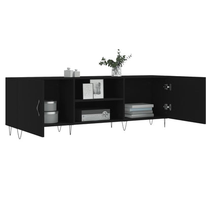 Meuble TV vidaXL noir 150x30x50 cm en bois d'ingénierie
