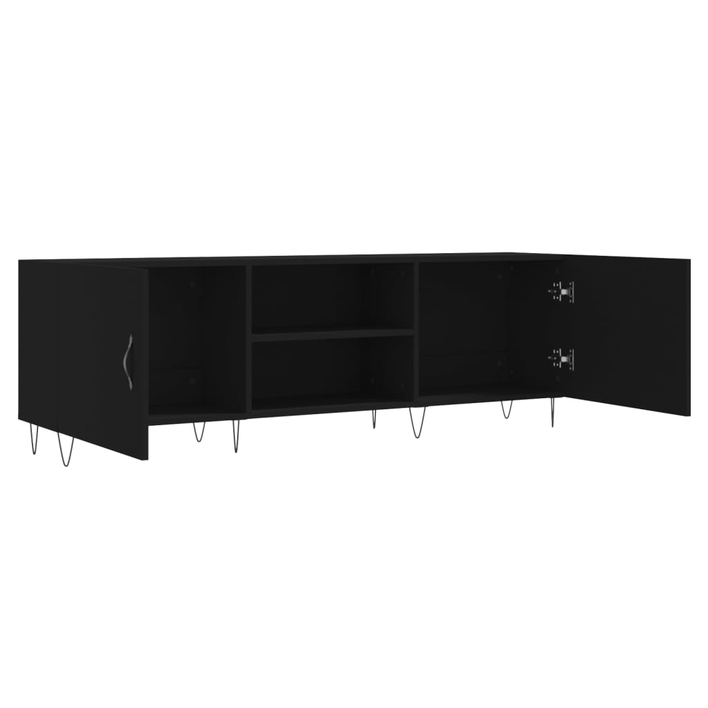 Meuble TV vidaXL noir 150x30x50 cm en bois d'ingénierie