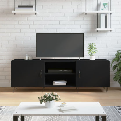 Meuble TV vidaXL noir 150x30x50 cm en bois d'ingénierie