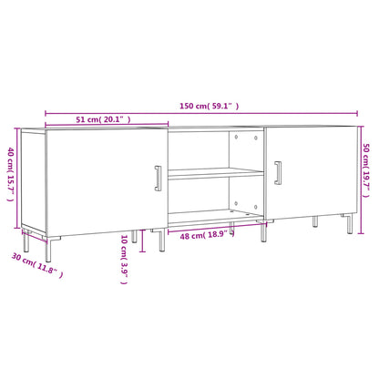 vidaXL TV-Schrank Schwarz 150x30x50 cm Holzwerkstoff