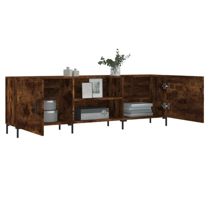 vidaXL Meuble TV chêne fumé 150x30x50 cm Aggloméré