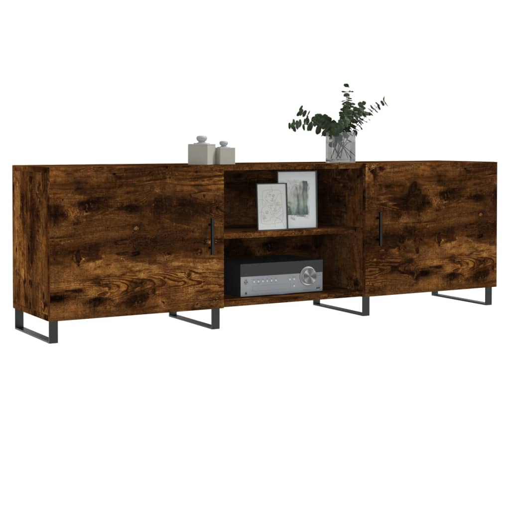vidaXL Meuble TV chêne fumé 150x30x50 cm Aggloméré
