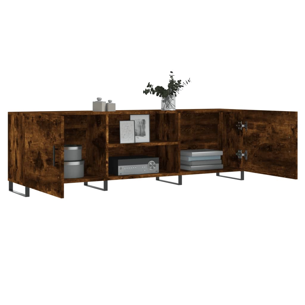 vidaXL Meuble TV chêne fumé 150x30x50 cm Aggloméré