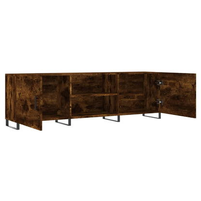 vidaXL Meuble TV chêne fumé 150x30x50 cm Aggloméré