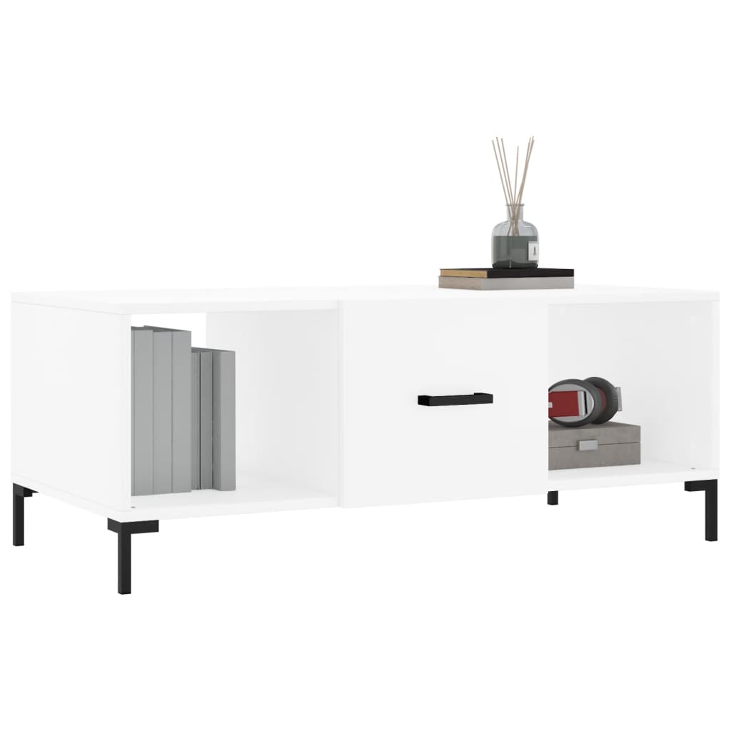 vidaXL Table basse blanche 102x50x40 cm Bois d'ingénierie