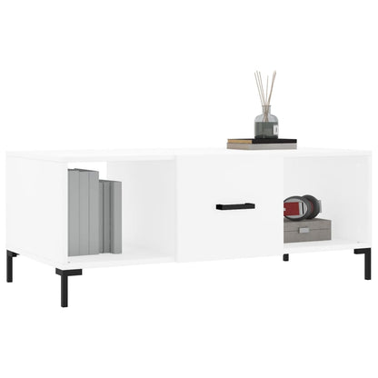 vidaXL Table basse blanche 102x50x40 cm Bois d'ingénierie