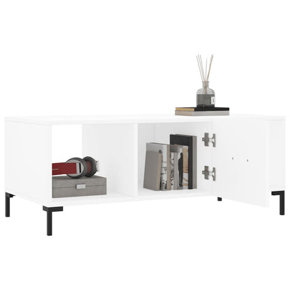 vidaXL Table basse blanche 102x50x40 cm Bois d'ingénierie