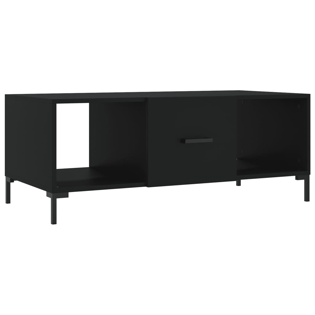vidaXL Table basse noire 102x50x40 cm en bois d'ingénierie